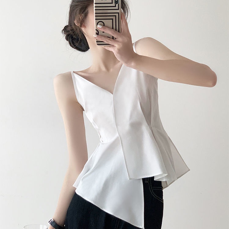 Áo Hai Dây Mùa Hè 2022 Phong Cách Pháp Hợp Thời Trang Cho Nữ