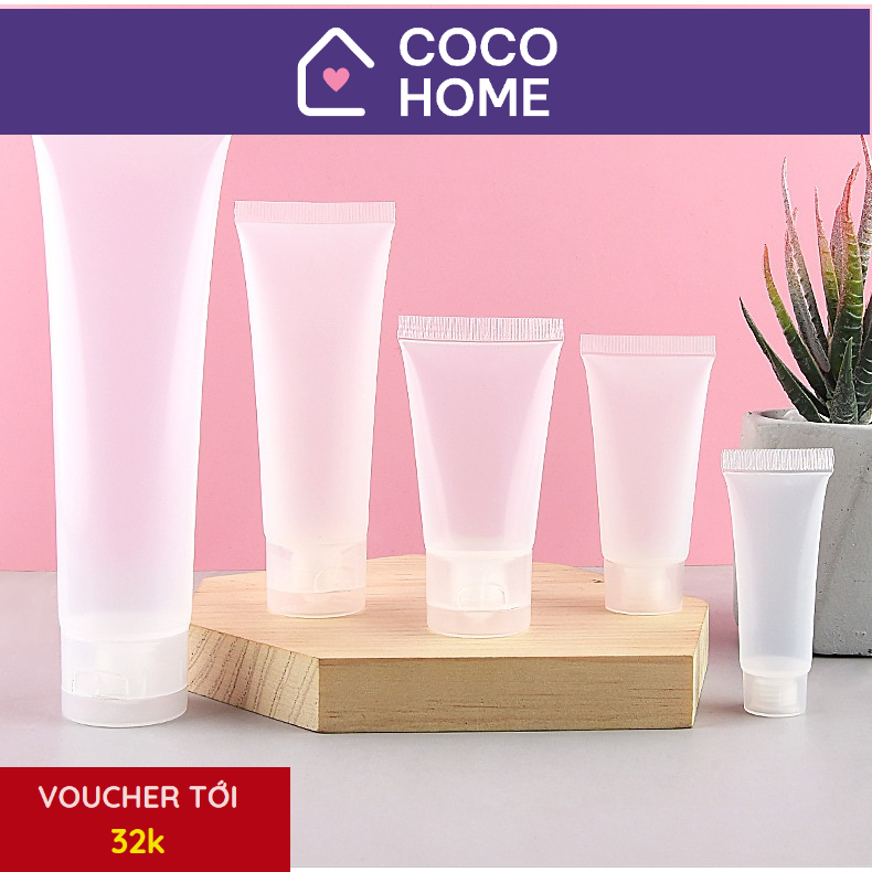 Combo 10 tuýp chiết mỹ phẩm dạng tuýp nhựa nắp lật Coco Home - Bộ lọ chiết mỹ phẩm 5ml/10ml/15ml/20ml/30ml/ 50ml
