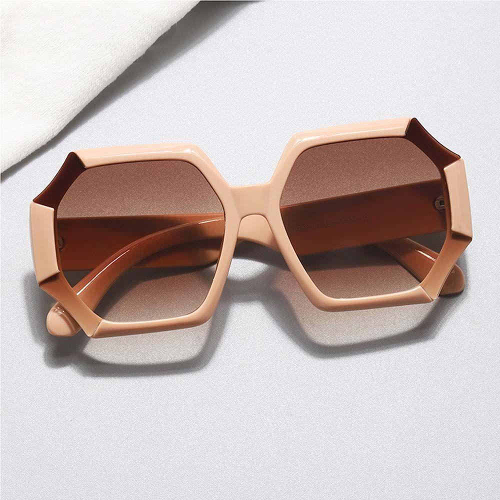 Kính Chống Tia UV400 Tròng Đa Giác Thiết Kế Độc Đáo Phong Cách Vintage Thời Trang