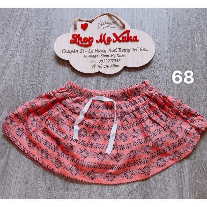 (Size 10-12kg) Chân váy ngắn kèm chip bé gái