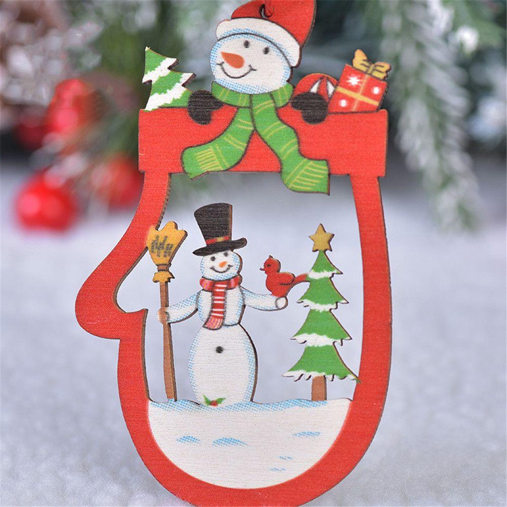 Phụ Kiện Treo Trang Trí Giáng Sinh Năm Mới Bằng Gỗ Xinh Xắn