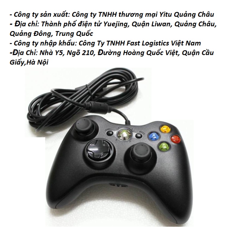 Tay cầm chơi game fifa online 4 xbox 360 full box rung mạnh có dây, skill xoay 360 all game pc, laptop