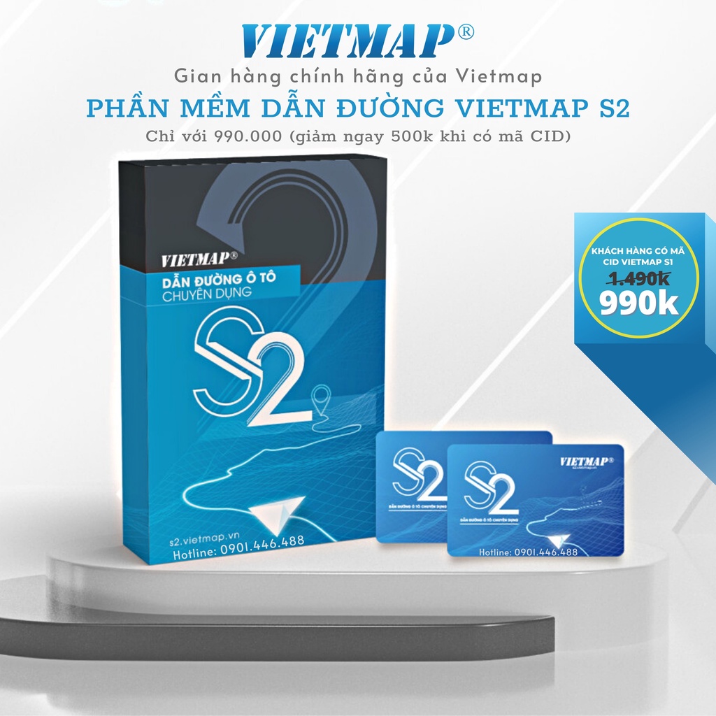 Phần mềm dẫn đường ô tô chuyên dụng VIETMAP S2