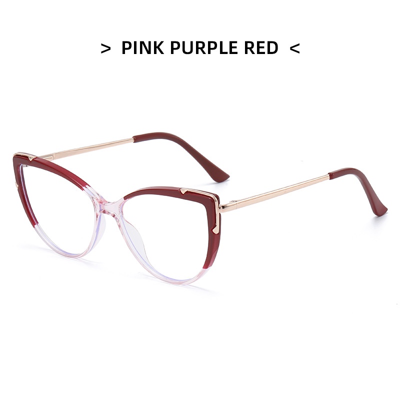 Mắt Kính TR 90 Chống Ánh Sáng Xanh Tròng Phẳng Chống Bức Xạ Phong Cách Retro Cho Nữ