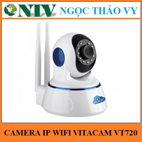 [Mã 267ELSALE hoàn 7% đơn 300K] Camera IP Wifi độ phân giải HD720P Vitacam VT720