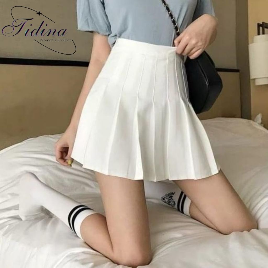 Chân Váy Xếp Ly TIDINA chân váy Tennis ngắn thời trang nữ Hàn Quốc chân váy lưng cao xòe kiểu xếp ly ngắn | BigBuy360 - bigbuy360.vn