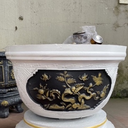 Khuôn đúc chậu cảnh Tròn 70 kết hợp Chân Đôn, Nhựa ABS mới 100% Dùng làm chậu cây cảnh bonsai ngoài trời