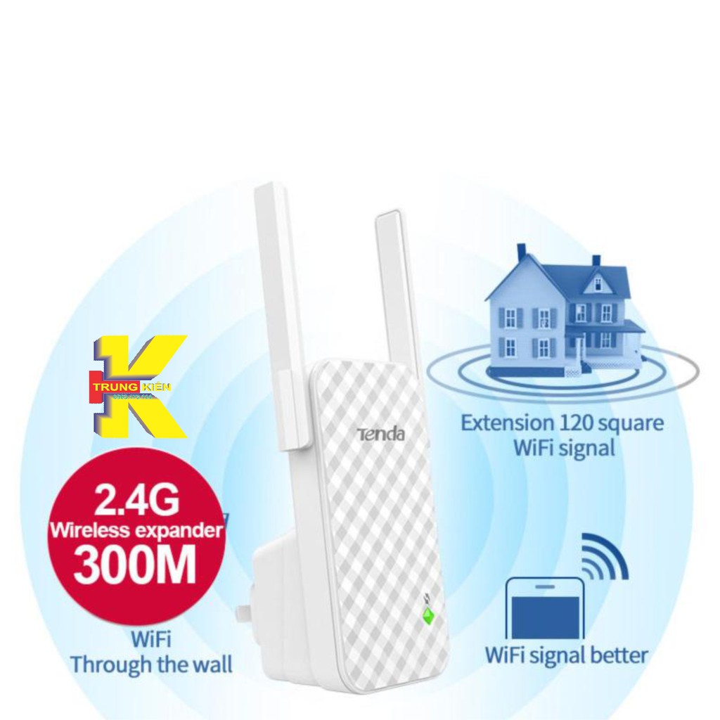 THIẾT BỊ MỞ RỘNG SÓNG WIFI CHUẨN N TỐC ĐỘ 300MBPS, KÍCH SÓNG WIFI TENDA A9