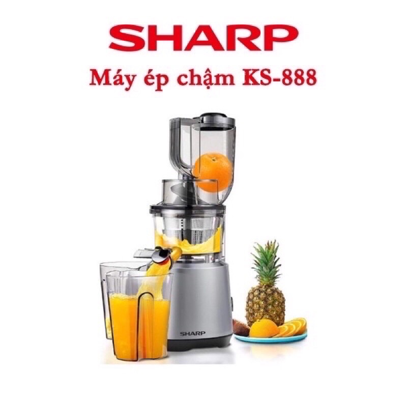 MÁY ÉP CHẬM SHARP KS-888 ép rau củ quả siêu kiệt nước, bảo hành 12 tháng.