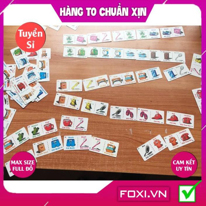 [FREESHIP HÀNG ĐẸP] FlashCard-Thẻ Domino Mầm Non Foxi Song Ngữ Anh Việt-Phát huy sự nhanh nhẹn-Đọc và phát âm nhanh