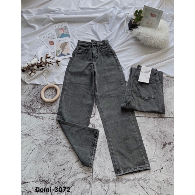 Quần ống rộng jean nữ xám trơn Lê Huy Fashion Ms 3072