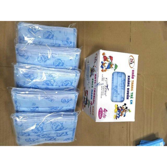 (Mơi) Khẩu Trang Y Tế Trẻ Em Famapro in hình Siêu Dễ Thương Dành Cho Bé 50 cái/ hộp 4 Lớp Kháng Khuẩn | BigBuy360 - bigbuy360.vn