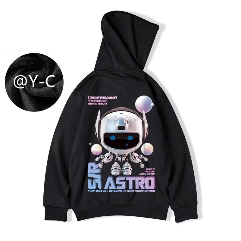 Áo hoodie tay dài dáng rộng in họa tiết hoạt hình phong cách đường phố Hàn Quốc thời trang mùa đông cho nam size M-8XL