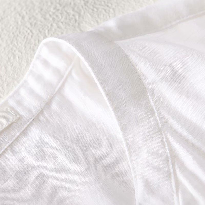 Áo Sơ Mi Tay Lửng Không Cổ Nhiều Màu Sắc Thời Trang Mùa Hè Dành Cho Nam