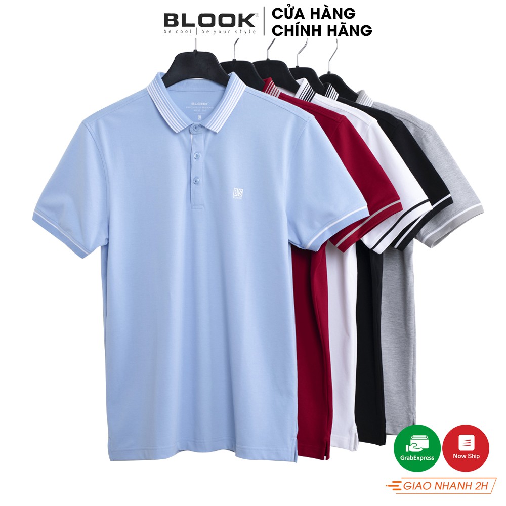 Áo polo nam slimfit BLOOK vải cotton 5 màu in logo BS mã 42613 (HÌNH THẬT)