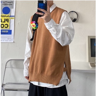 Áo Gile Len Nam Nữ Form Rộng Xẻ Tà Cá Tính, Áo Gile len Dáng Rộng Ulzzang Unisex Hàn Quốc Học Sinh Đi Chơi Đi Học