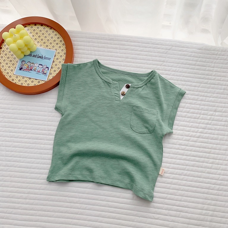 Áo Thun Cộc Tay Trơn Basic Cho Bé Trai Thun Cotton Size Từ 0 - 5 Tuổi MINTSCLOSET Mint's Closet - A118 - AR8406