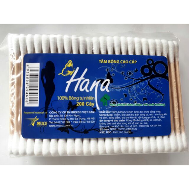 Tăm bông hana 200 cây