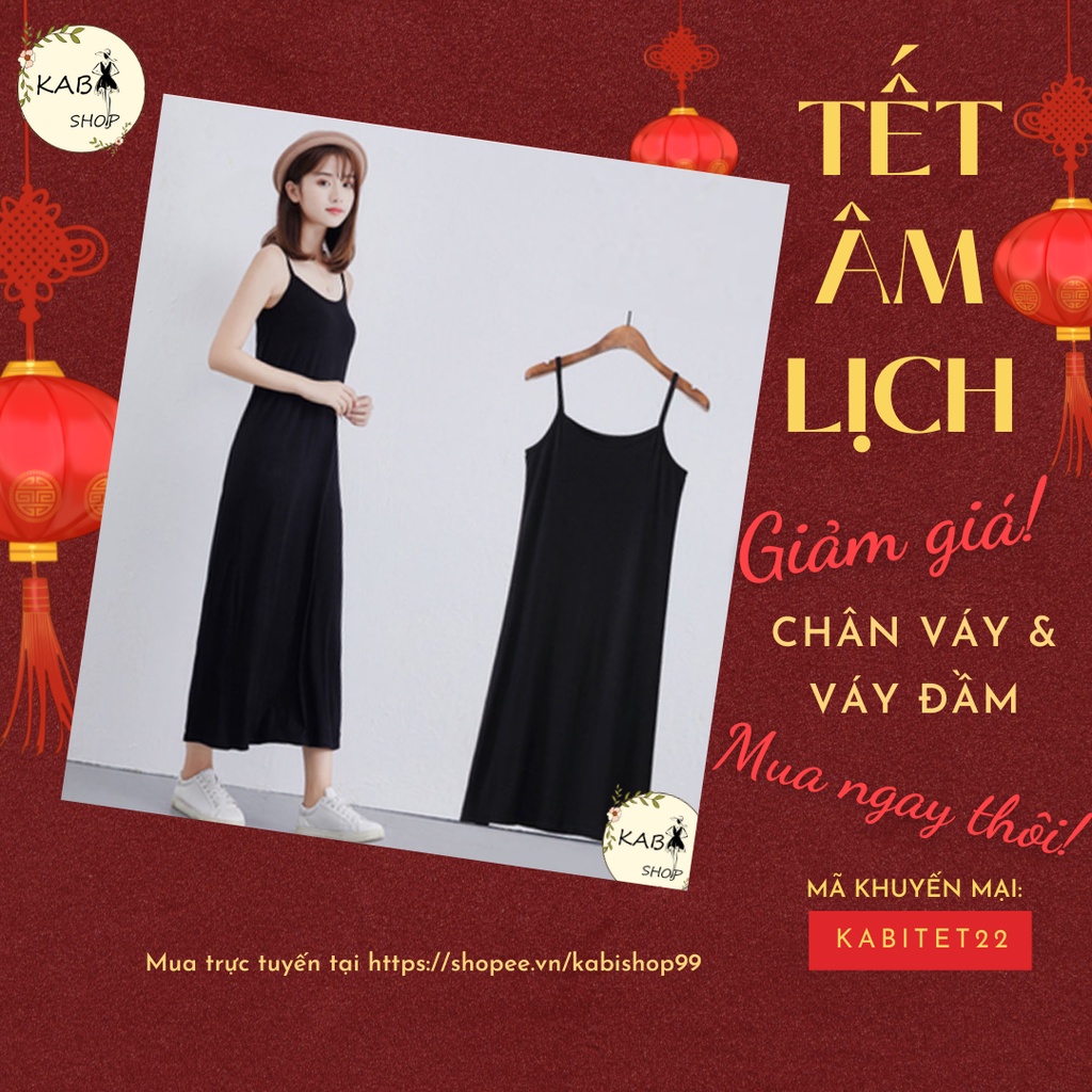 Váy ngủ  hai dây trơn, đầm suông dáng dài chất liệu cotton