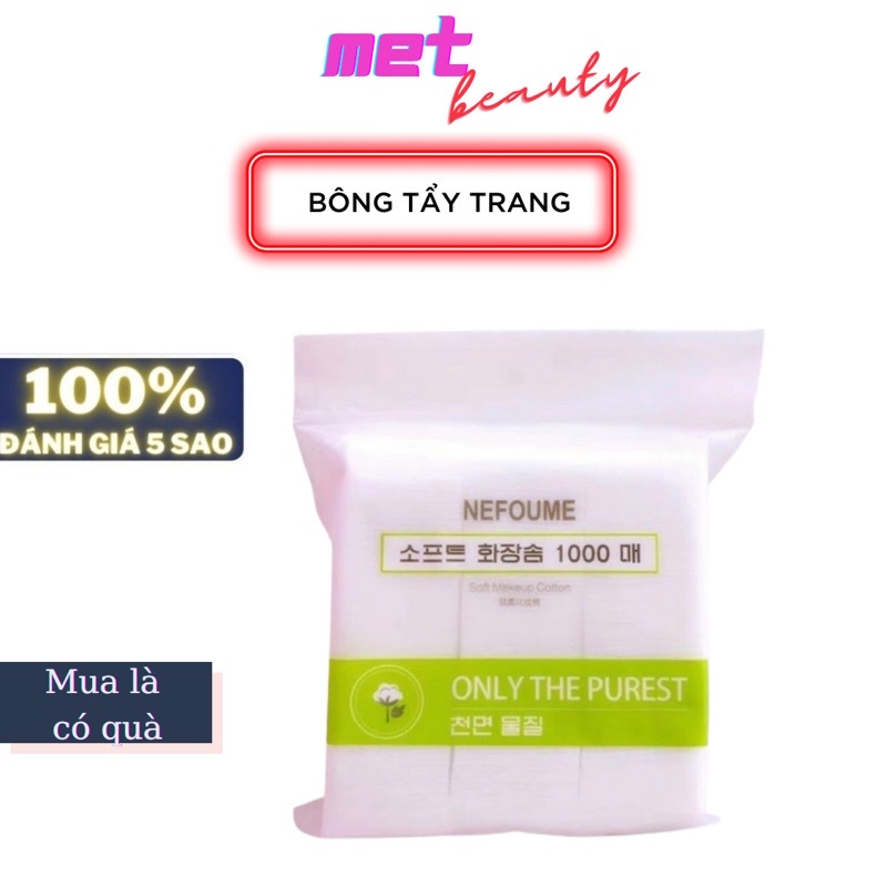 BÔNG TẨY TRANG 1000 MIẾNG LÀM MẶT NẠ TONER, TẨY TRANG DAI, MỀM, MỊN