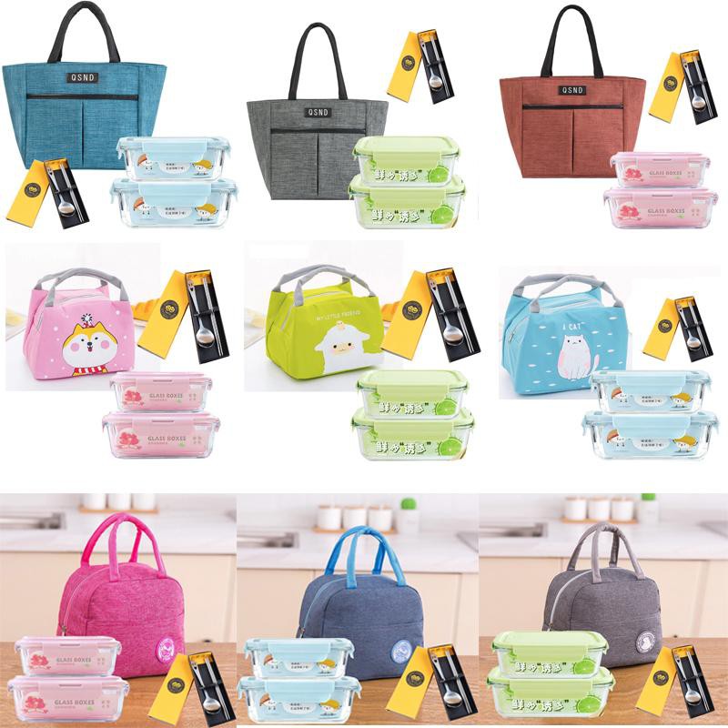 HỘP CƠM THỦY TINH  VĂN PHÒNG TIỆN DỤNG CÓ THỂ CHO VÀO LÒ VI SÓNG HOẶC TỦ LẠNH KÈM THÌA ĐĨA VÀ TÚI GIỮ NHIỆT VT268