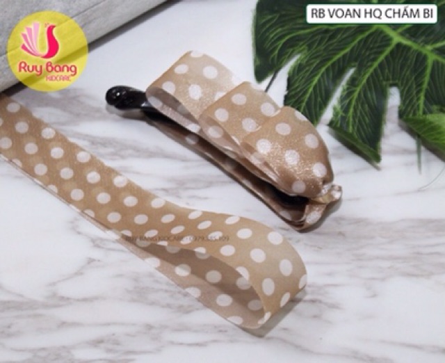 Ruy băng voan chấm bi to HQ 25mm ( giá 1 met)