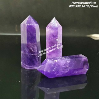 Trụ Đá Tím Tự Nhiên Trưng Bày Phong Thủy