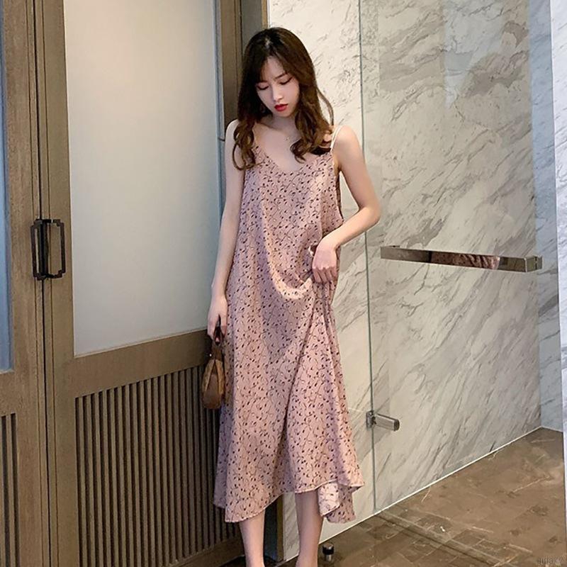 Đầm dáng suông mỏng họa tiết hoa thời trang Hàn Quốc