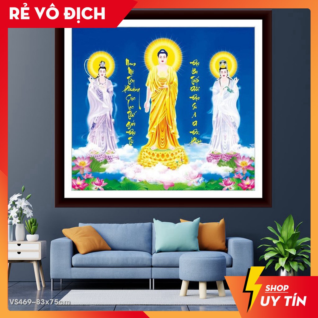 Tranh đính đá venus Tây phương tam thánh VS469 kích thước 83x75cm