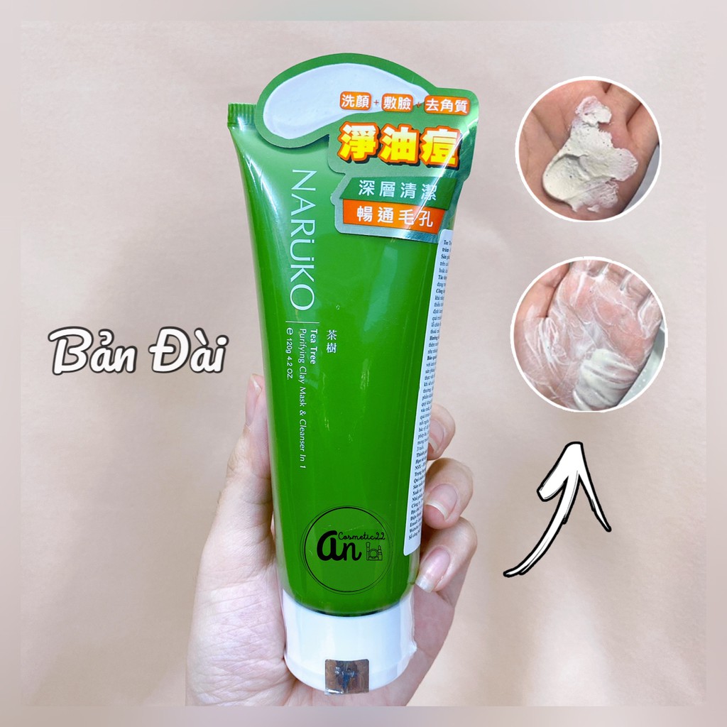 [Bản Đài-Có Bill] Sữa rửa mặt tràm trà NARUKO Tea Tree Purifying Clay Mask & Cleanser