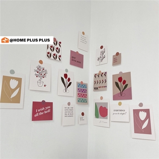 Bộ 17 Thẻ Giấy Hình Hoa Tulip Trang Trí Tường Ký Túc Xá