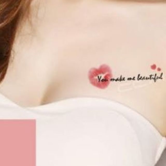 Hình xăm tatoo chữ môi a03 .Xăm dán tatoo mini tạm thời, size &lt;10x6cm