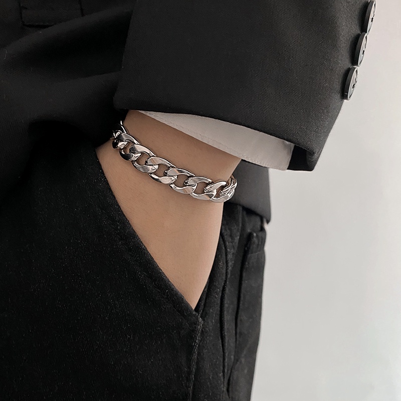 Vòng Đeo Tay Bằng Thép Titan Không Phai Đơn Giản Thời Trang Đường Phố Cho Nam