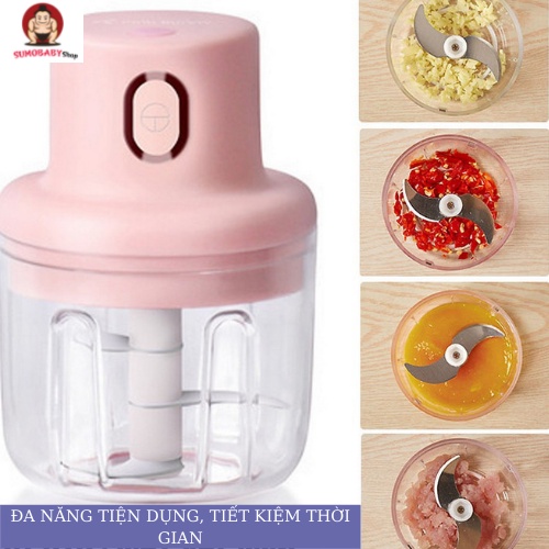 [RẺ VÔ ĐỊCH] Máy Xay Mini, Máy xay tỏi ớt thịt rau củ quả kiêm máy xay Sinh Tố mini cầm tay Dung Tích 250ml