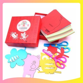 [Đồ chơi trí tuệ] Bộ giấy thủ công in sẵn 240 hình kèm 2 kéo cắt giấy_Shop 1108