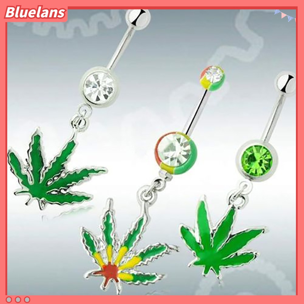 Khuyên RốN HìNh ChiếC Lá BằNg ThéP Y Tế 48h