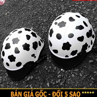 Mũ bảo hiểm nửa đầu 1/2 Bò sữa 9A Store nhiều màu kèm quà tặng, Mũ bảo hiểm Nam nữ NSBS