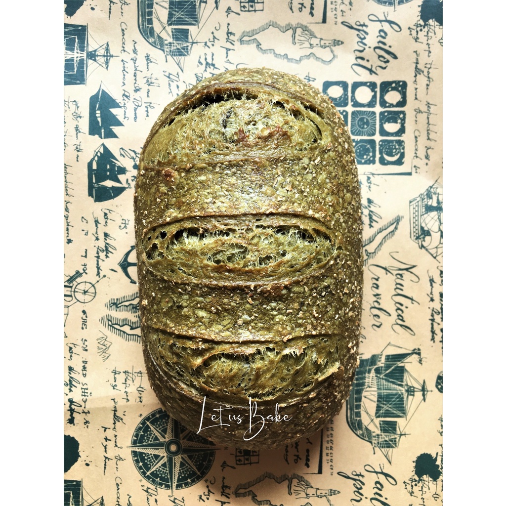 Matcha Japanese Green Tea Sourdough Bread 350g Bánh Mì Trà Xanh Men Chua Tự Nhiên