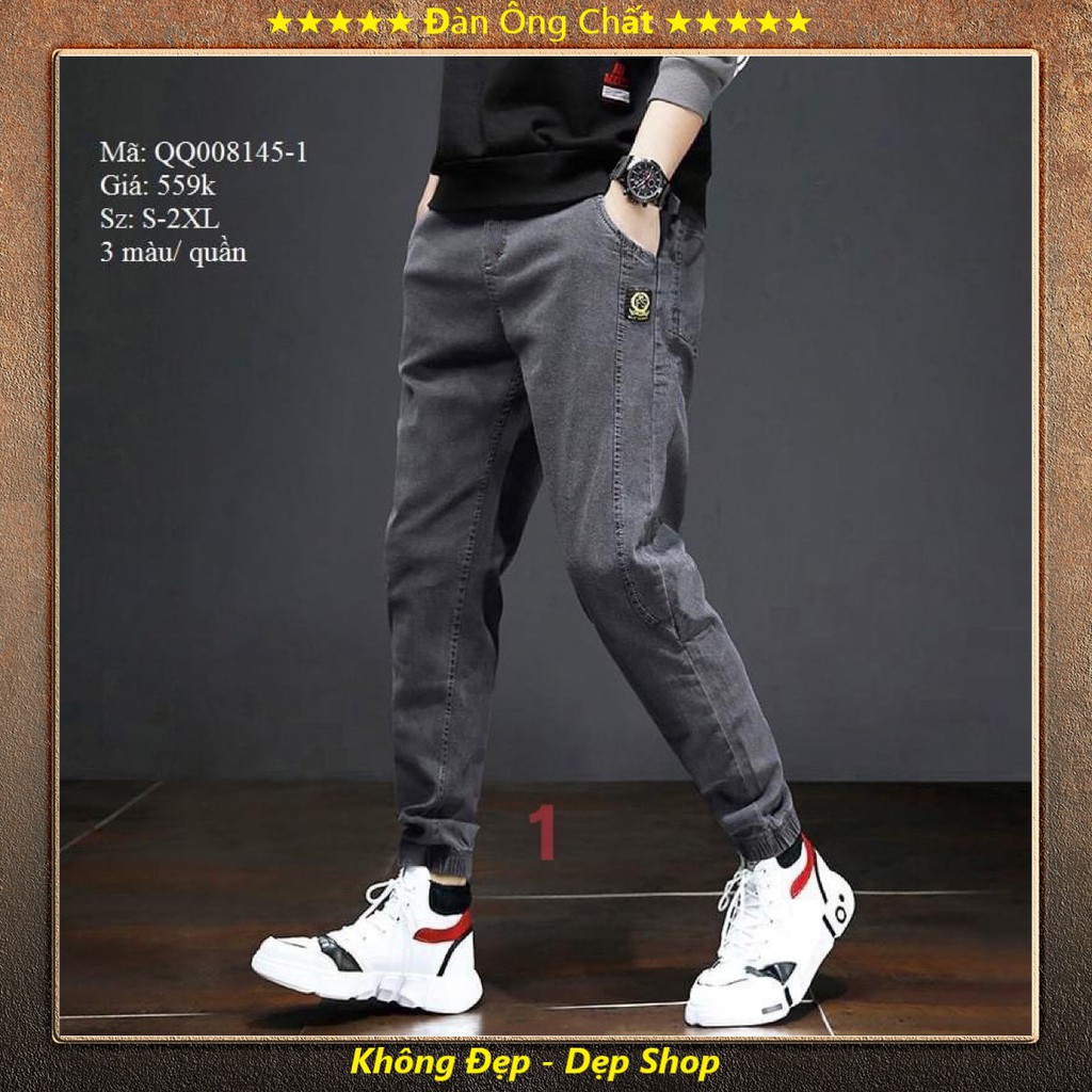 [ Nhập Mã DANODOC13 Giảm 20K ] Quần Jean Nam Jogger chất vải mềm mịn 3 màu Đen - Xám - Xanh