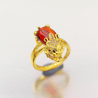 Nhẫn tỳ hưu đính đá cao cấp