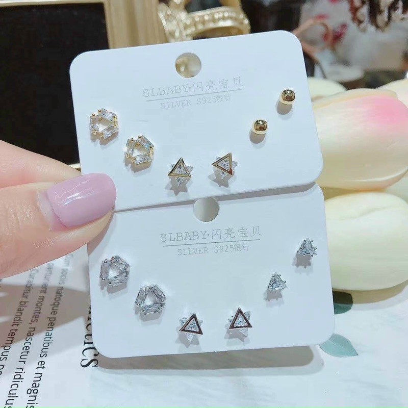 Set khuyên tai bạc 925 siêu cute, đáng yêu