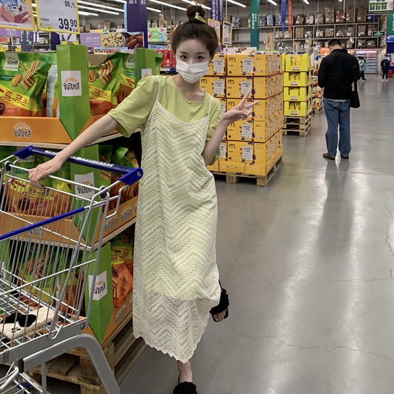 Đầm Hai Dây Dáng Dài Phong Cách Hàn Quốc Ngọt Ngào Thời Trang Mùa Hè Cho Nữ