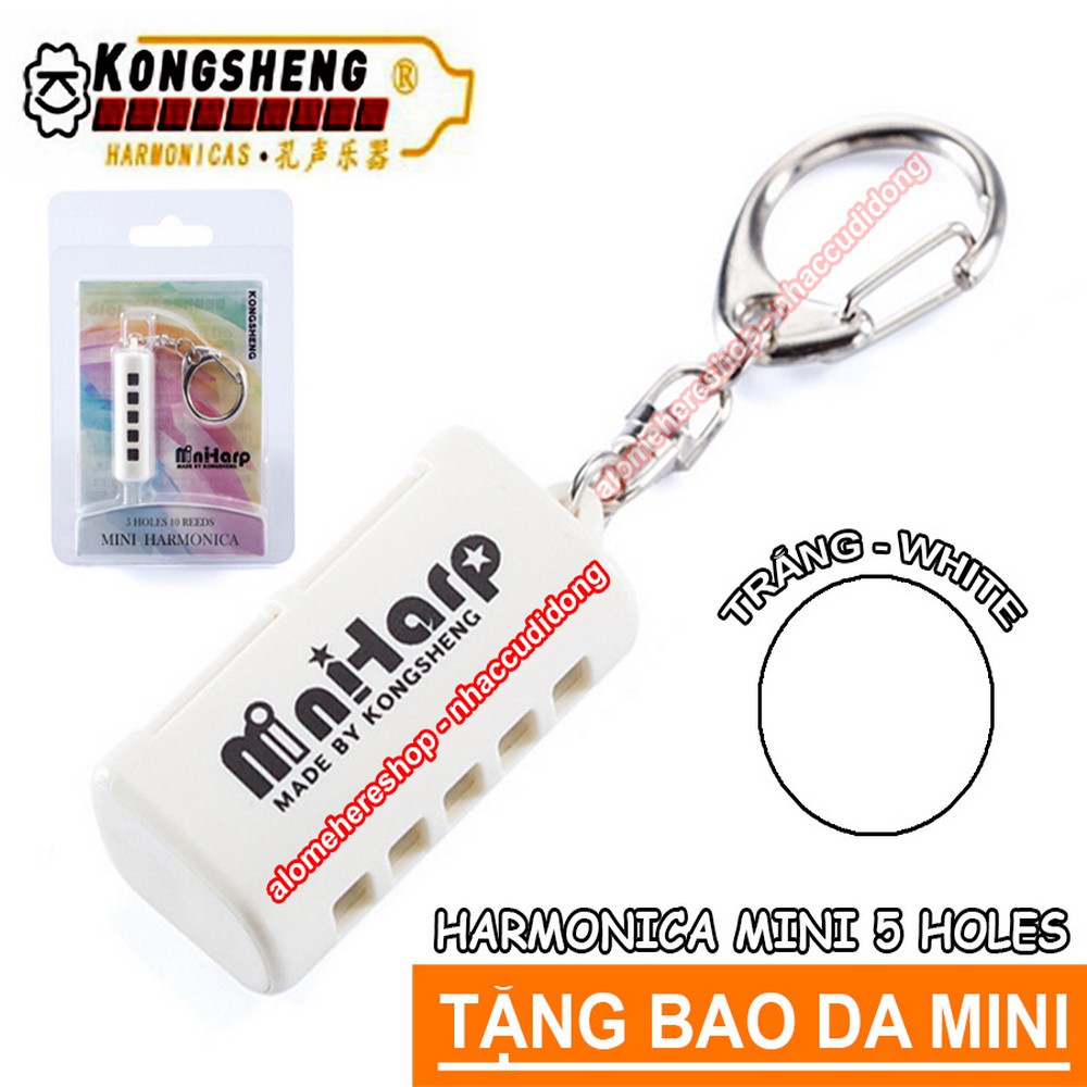 Kèn harmonica mini KongSheng 5 lỗ Trắng