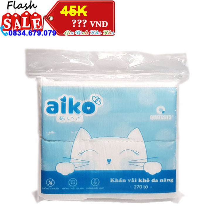 KHĂN VẢI KHÔ ĐA NĂNG AIKO - GÓI 300G