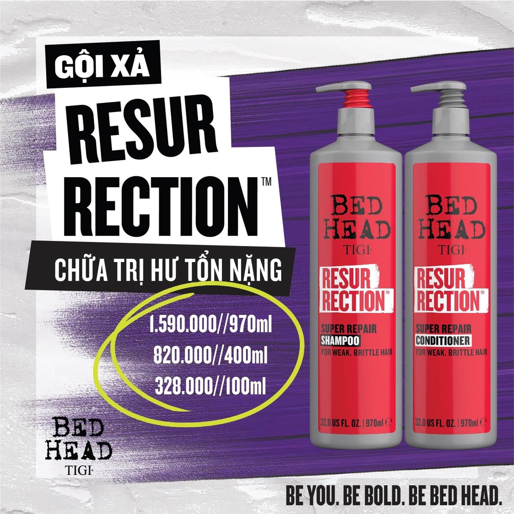 Dầu xả tái sinh siêu phục hồi Tigi Bed Head Resurrection Supper Repair, tigi đỏ 970ML