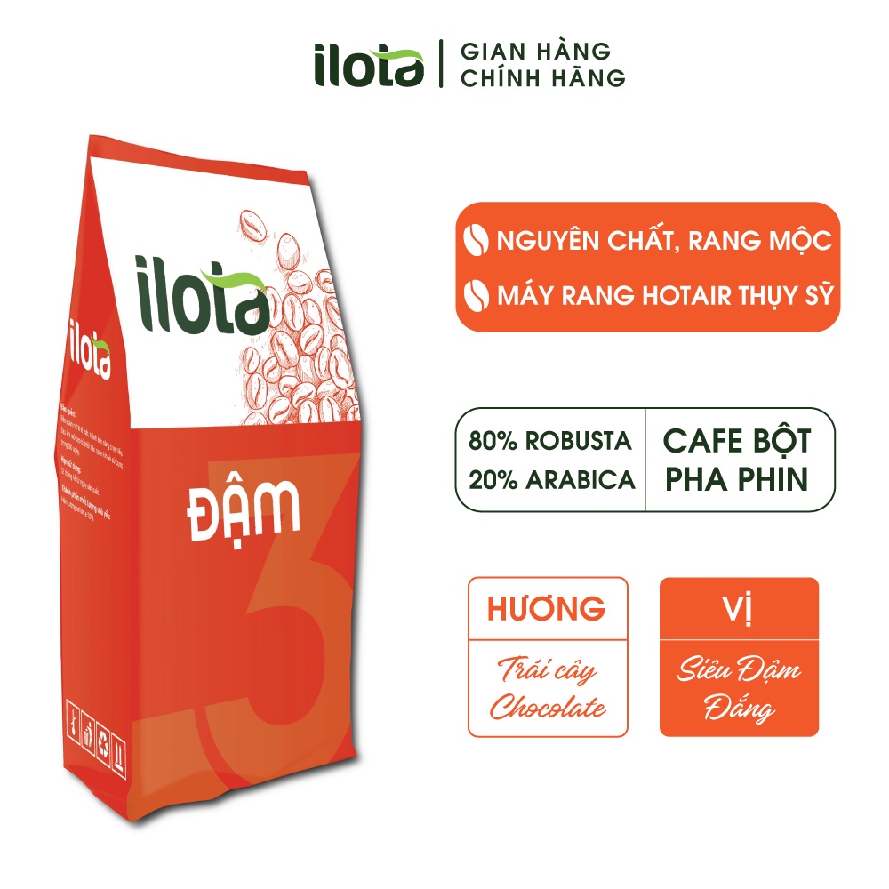 Cà phê rang xay nguyên chất ILOTA 3 arabica robusta cà phê pha phin cafe ngon  xay Đậm vị coffee Natural