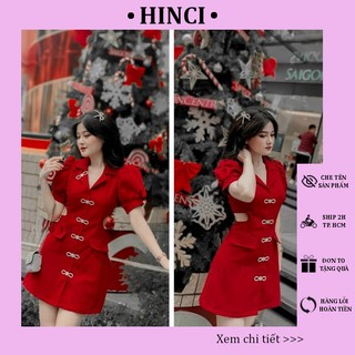 Đầm Dự Tiệc Body- Váy Dáng Sơ Mi Cổ Vest Khoét Eo Có Đính Kẹp Hạt Chất liệu Cao Cấp, Đầm Đỏ Tôn Da - KÈM HÌNH THẬT [176]