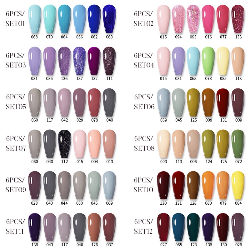 UR SUGAR Set 6 Lọ Gel Sơn Móng Tay 7ml Nhiều Màu Sắc Tiện Dụng