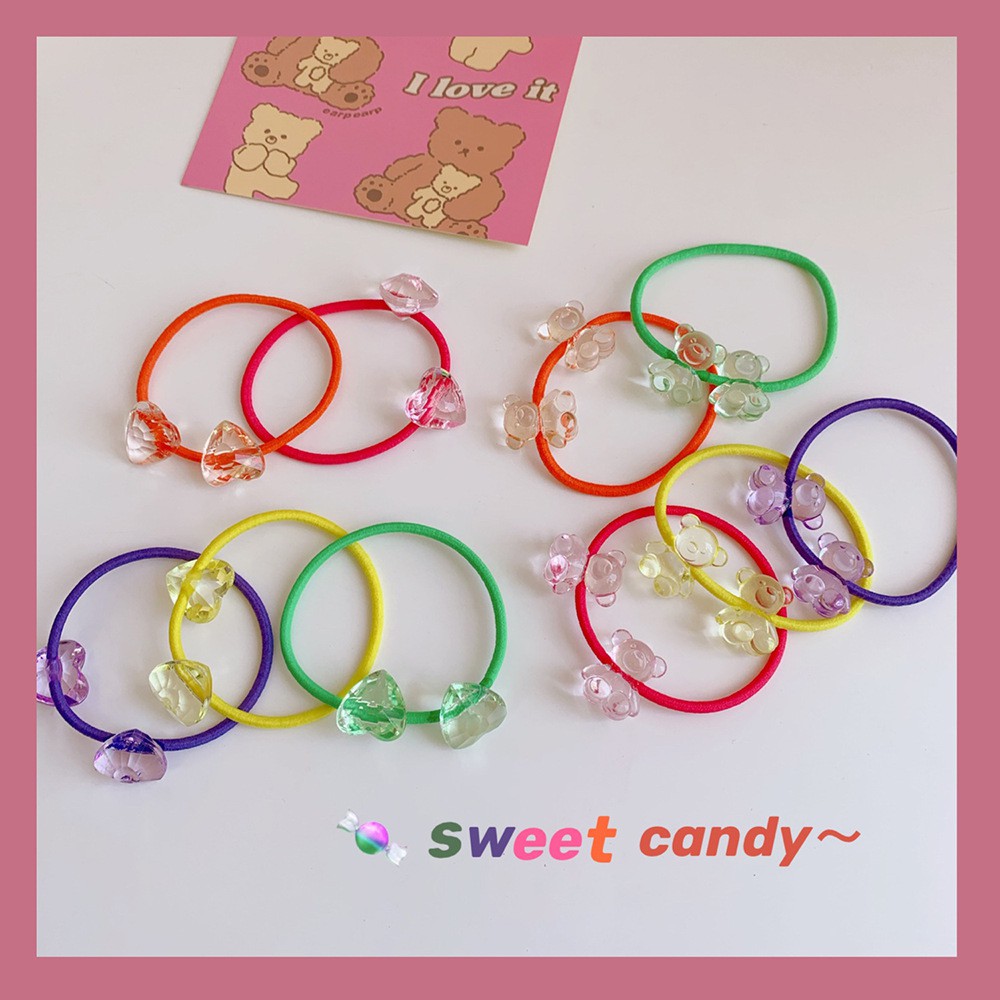 Dây cột tóc thun đính hạt xinh xắn ulzzang