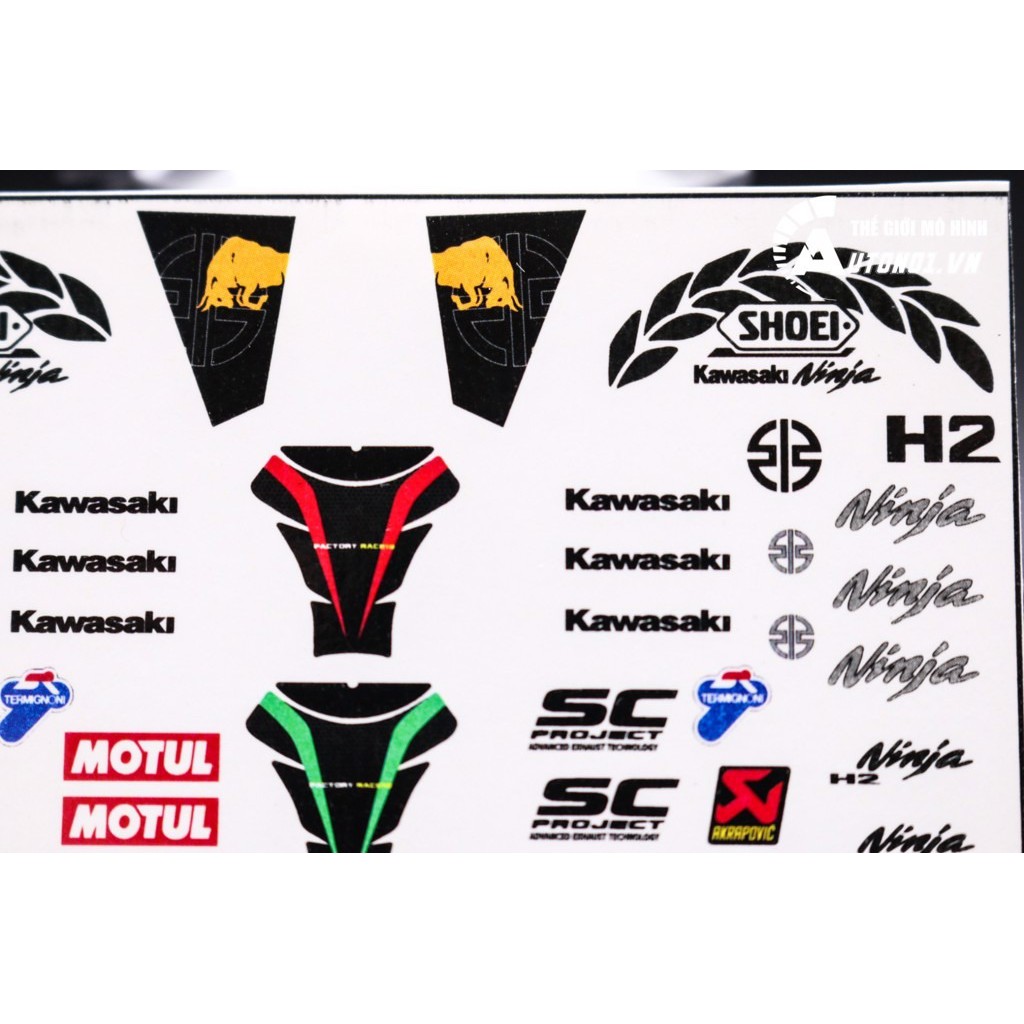 DECAL NƯỚC ĐỘ KAWASAKI NINJA H2R - H2 TỈ LỆ 1:12 DC231